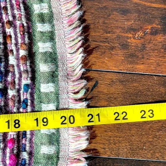 Coldwater Creek cotton blend scarf Multicolored Fringe 20” X 70” - Picture 6 of 8